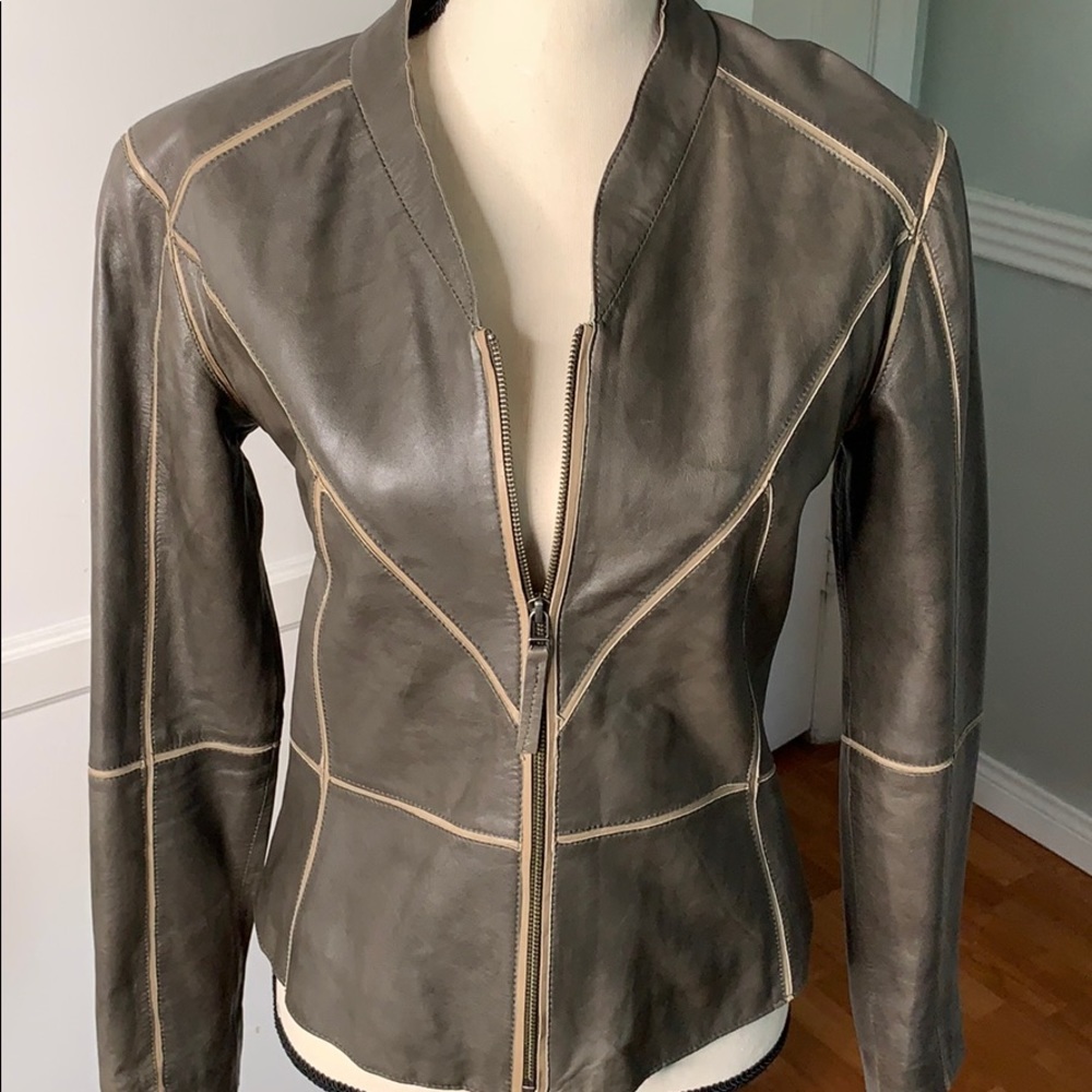 Leather Jacket Olive - image 1